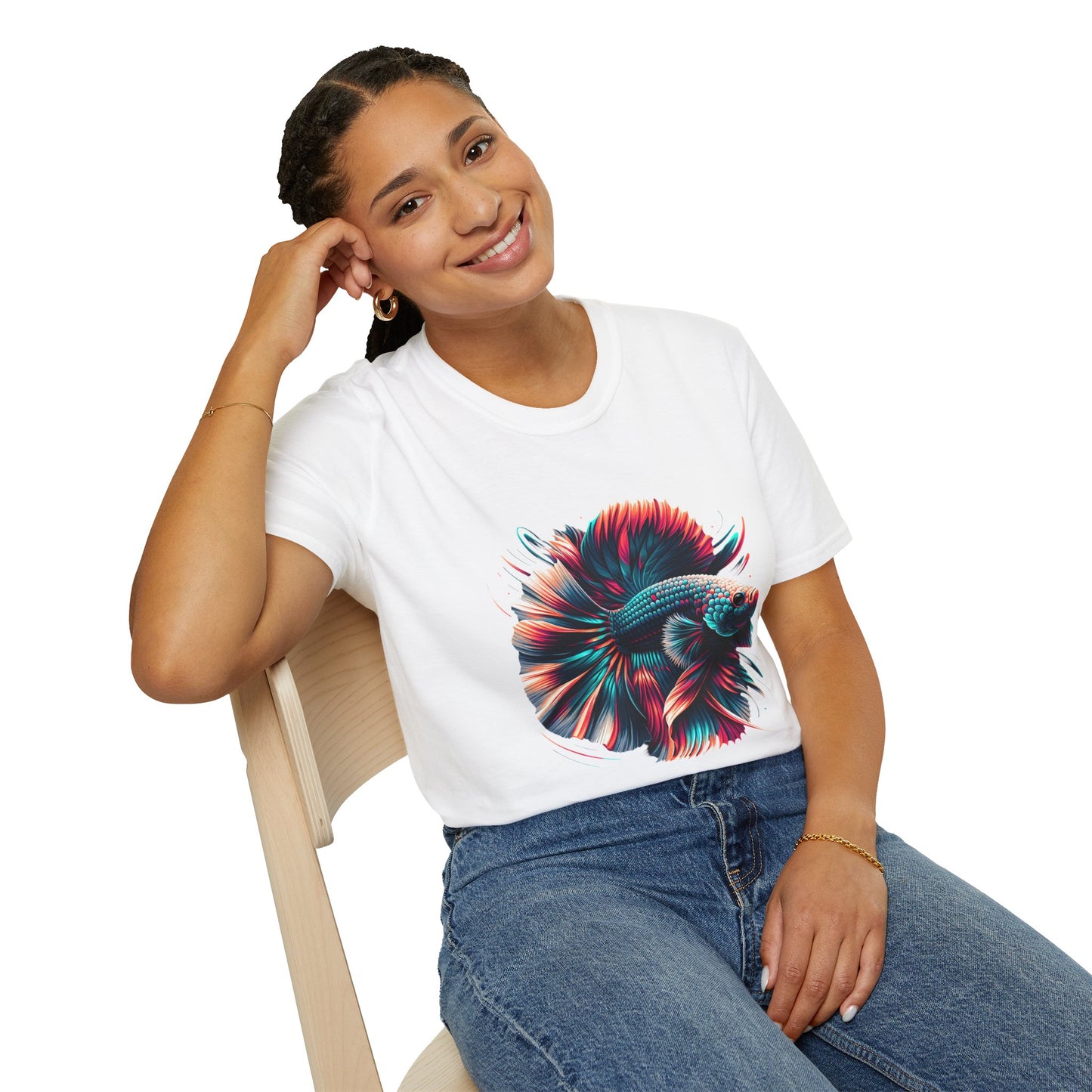 Colorful Betta Fish Graphic Unisex Softstyle T-Shirt