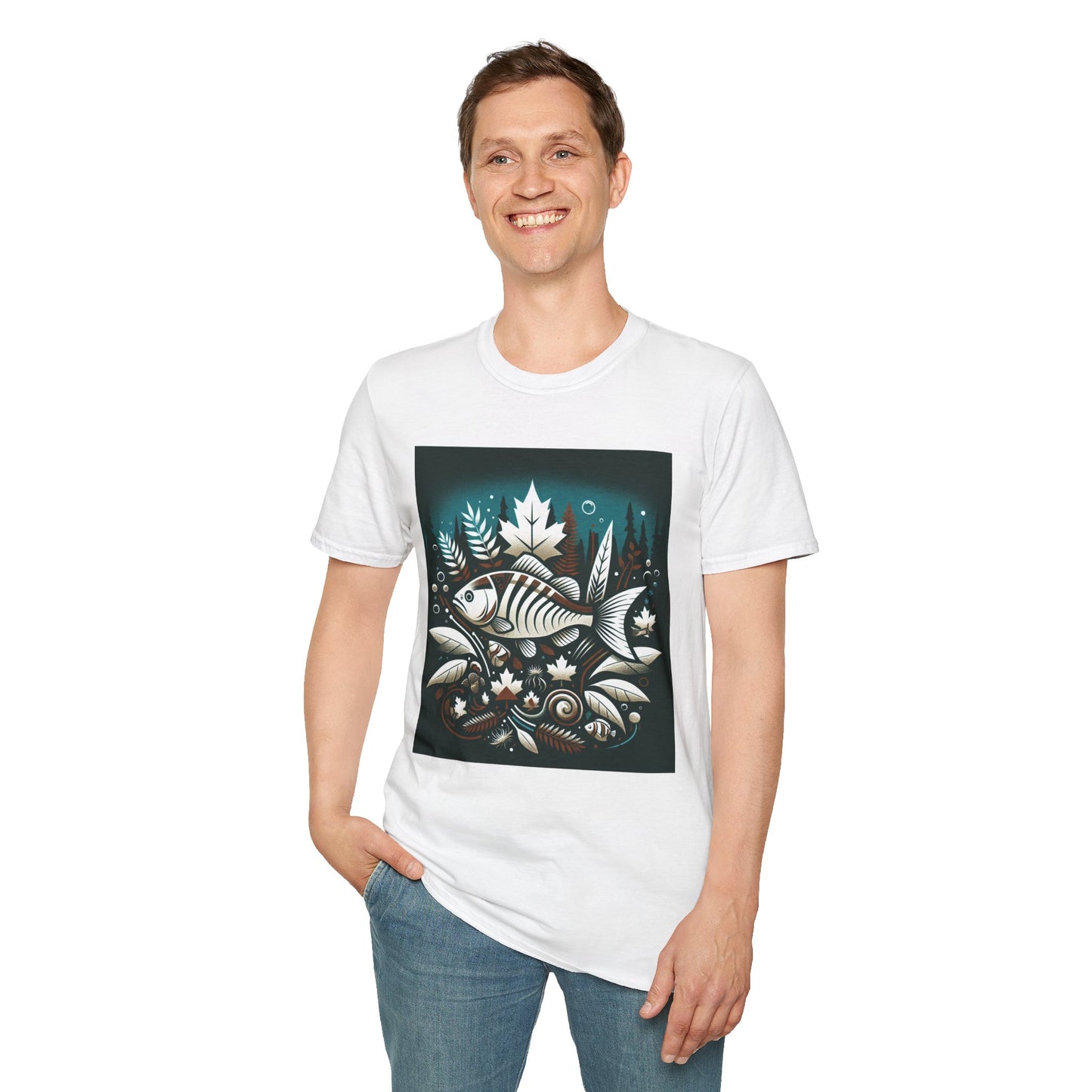 Nature-Inspired Fish T-Shirt - Unisex Softstyle Tee for Outdoor Enthusiasts