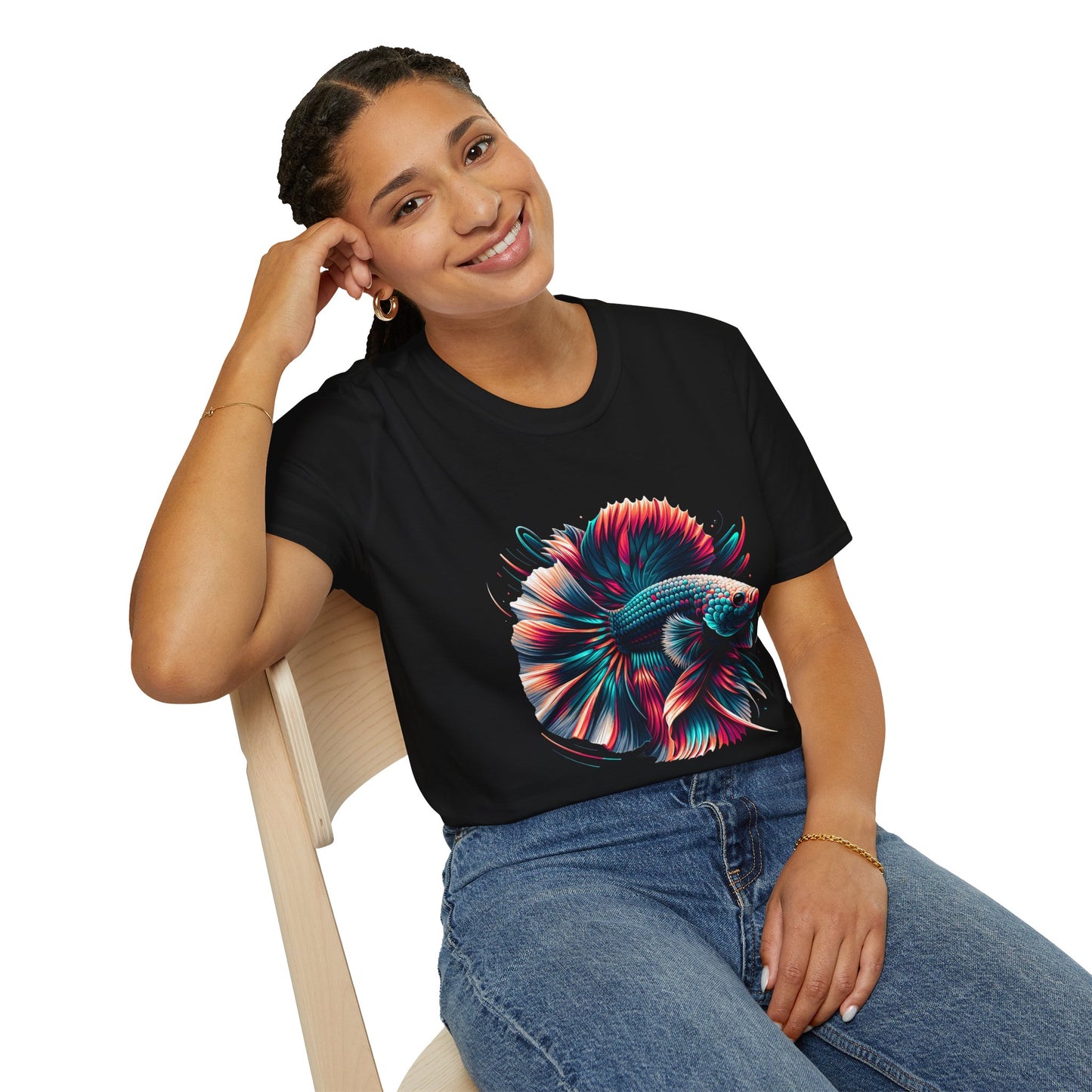 Colorful Betta Fish Graphic Unisex Softstyle T-Shirt