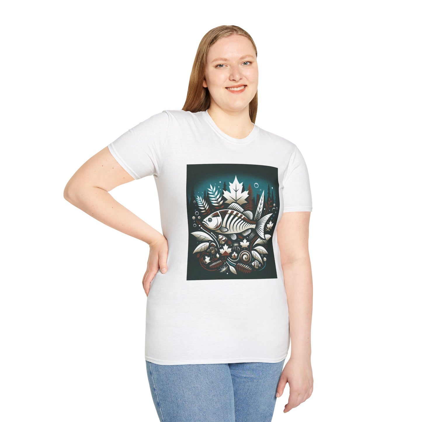 Nature-Inspired Fish T-Shirt - Unisex Softstyle Tee for Outdoor Enthusiasts