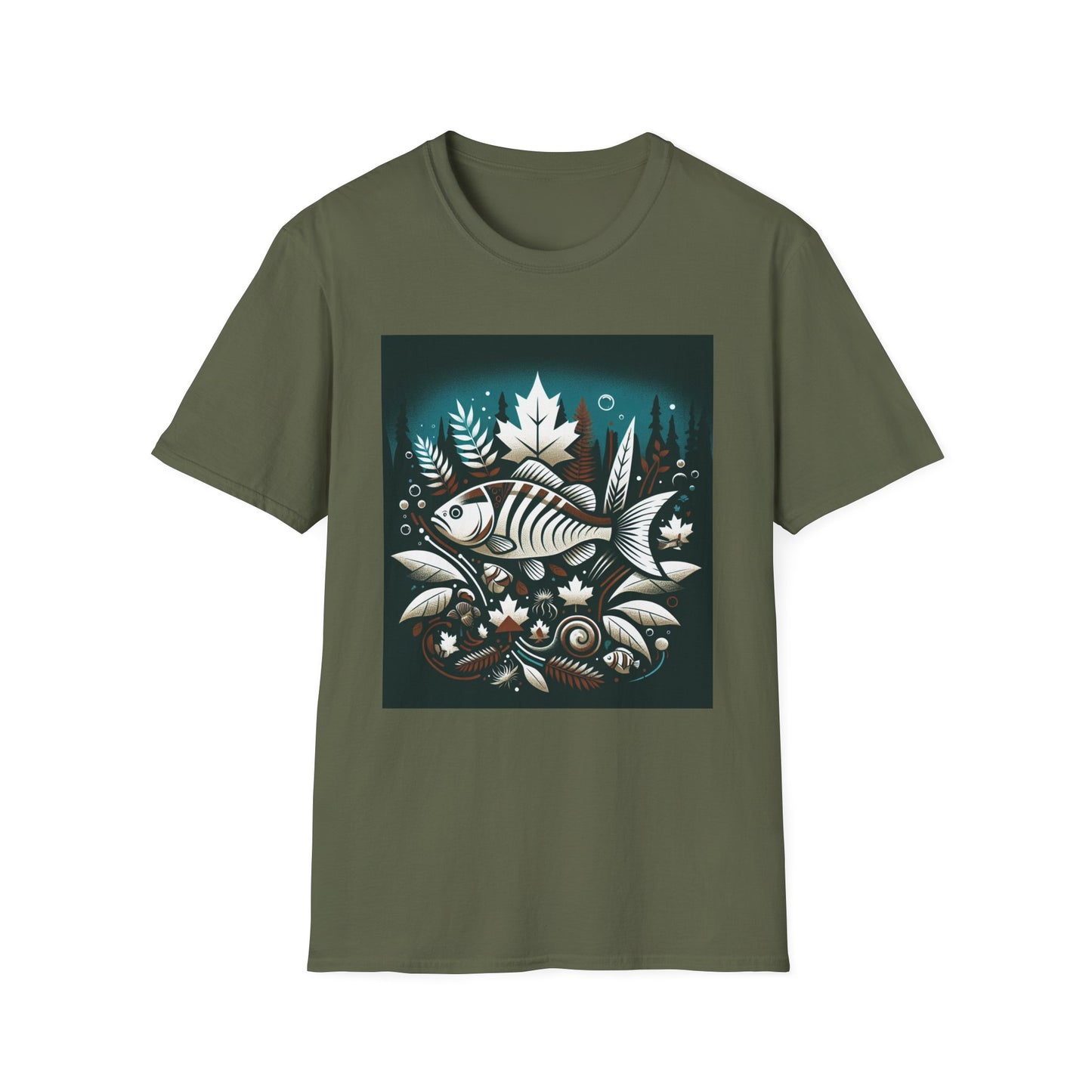 Nature-Inspired Fish T-Shirt - Unisex Softstyle Tee for Outdoor Enthusiasts