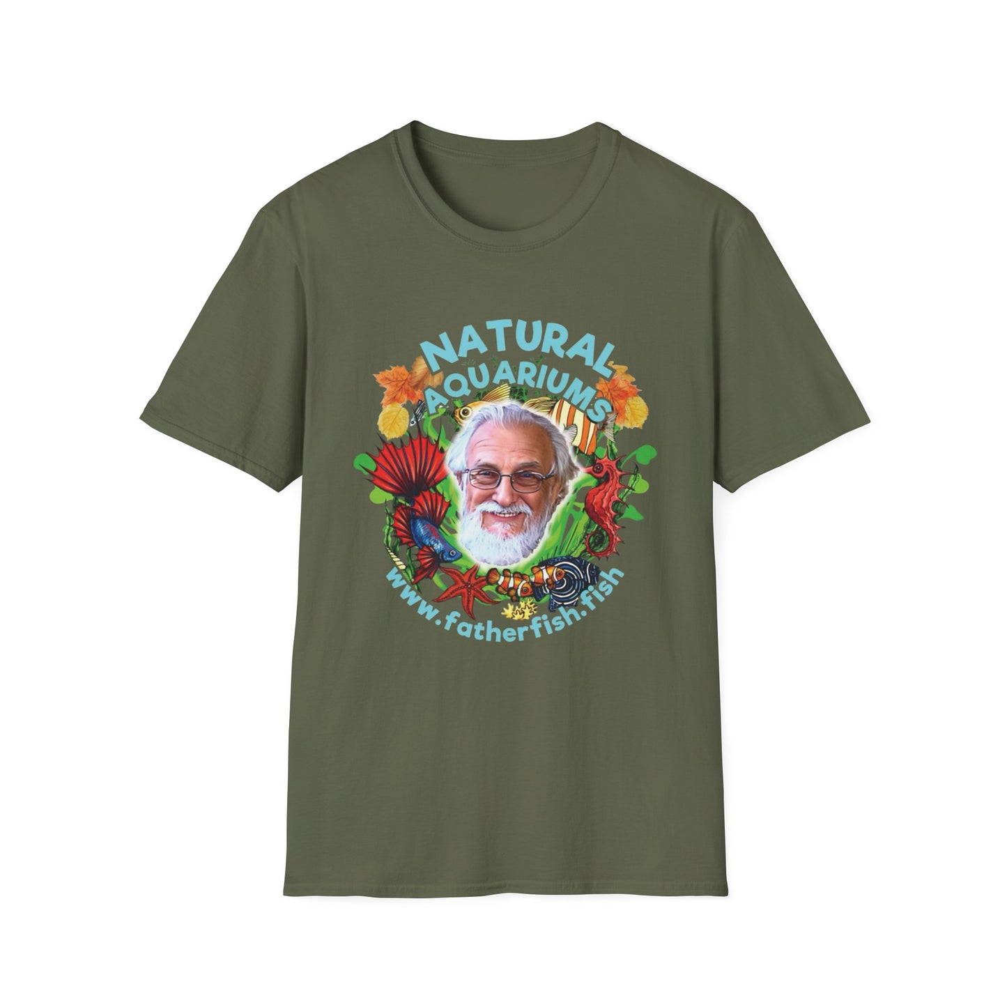 Father Fish Natural Aquarium T-Shirt | Fun Graphic Tee for Aquarists