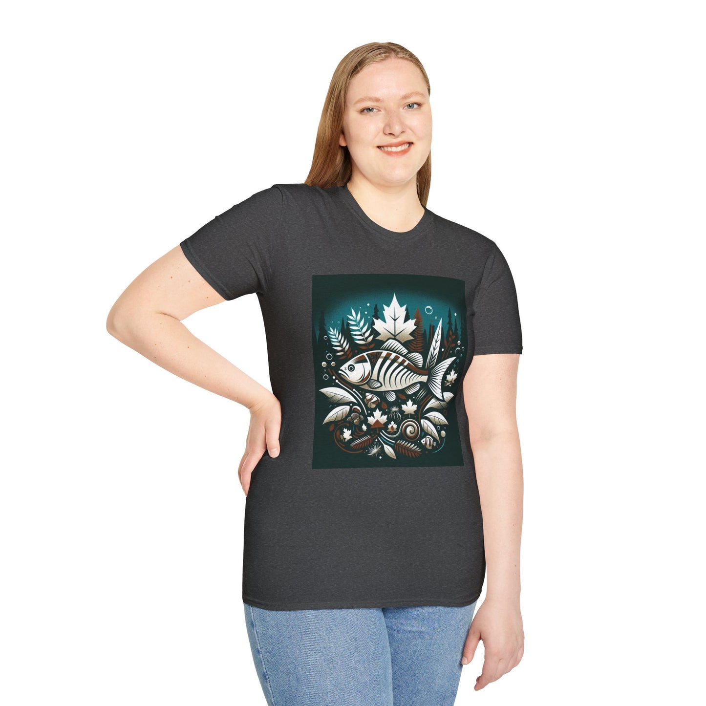 Nature-Inspired Fish T-Shirt - Unisex Softstyle Tee for Outdoor Enthusiasts