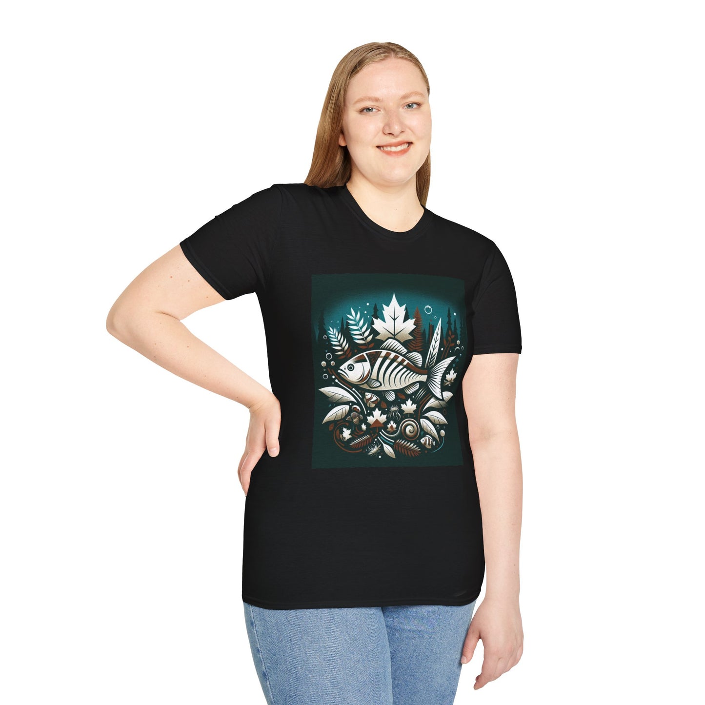 Nature-Inspired Fish T-Shirt - Unisex Softstyle Tee for Outdoor Enthusiasts