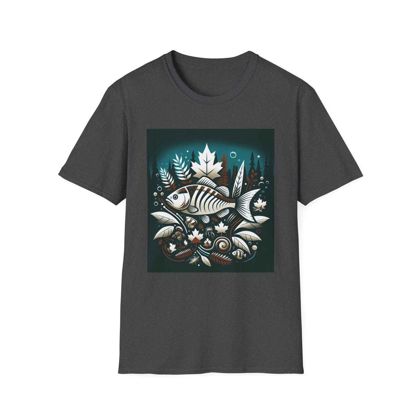 Nature-Inspired Fish T-Shirt - Unisex Softstyle Tee for Outdoor Enthusiasts