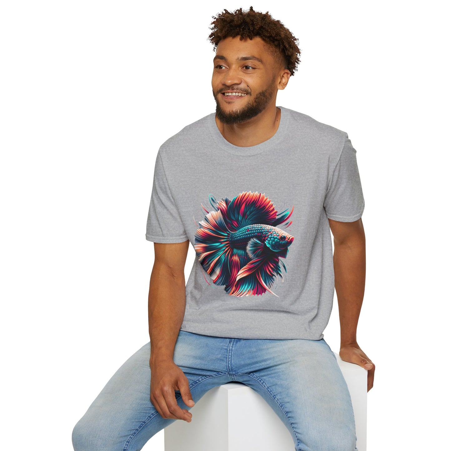 Colorful Betta Fish Graphic Unisex Softstyle T-Shirt
