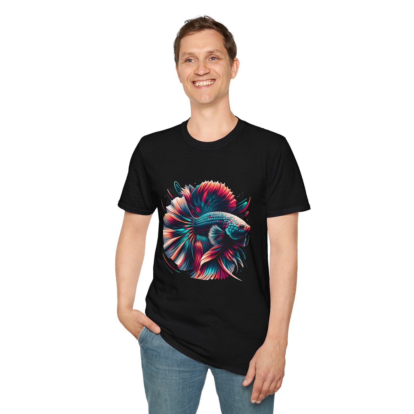 Colorful Betta Fish Graphic Unisex Softstyle T-Shirt