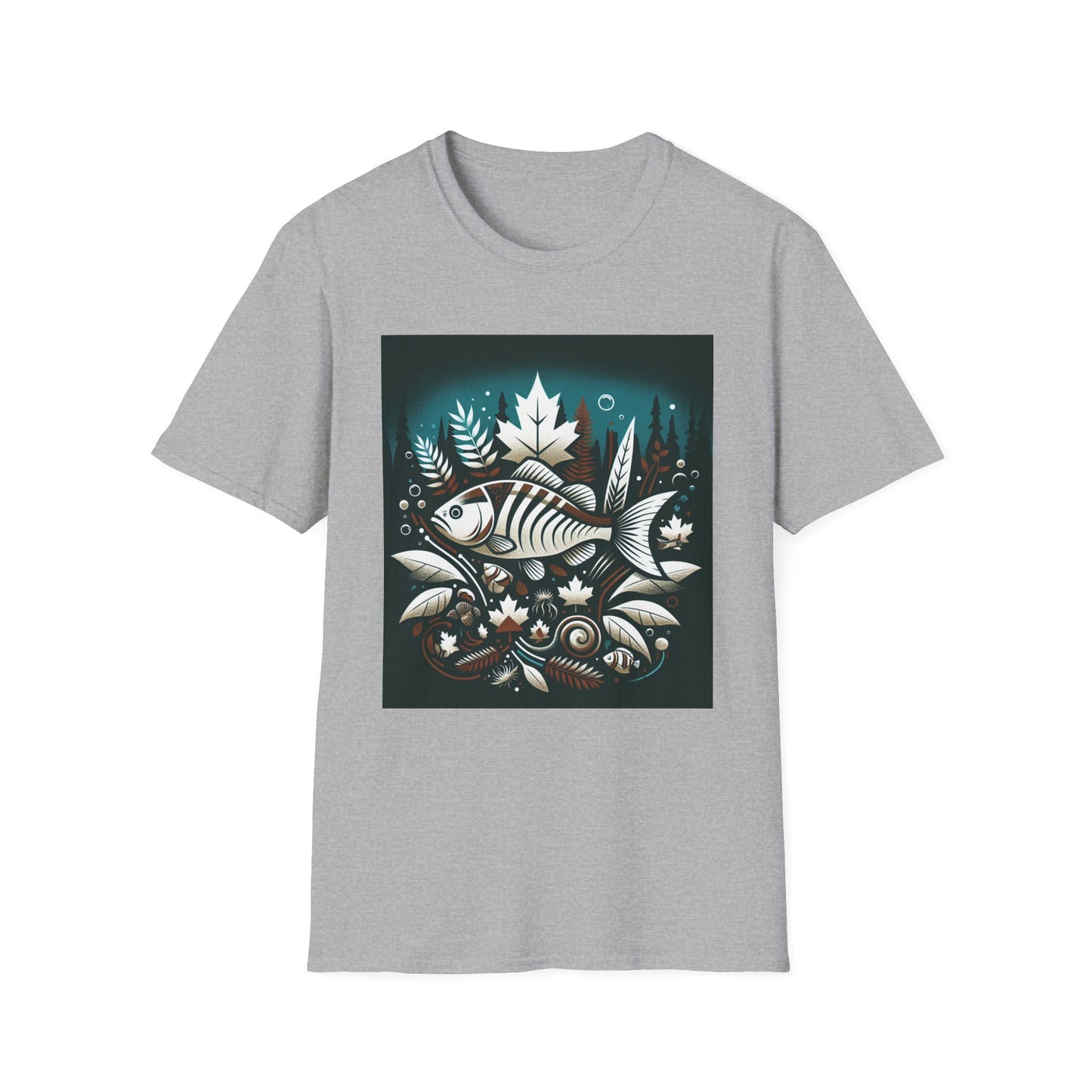 Nature-Inspired Fish T-Shirt - Unisex Softstyle Tee for Outdoor Enthusiasts