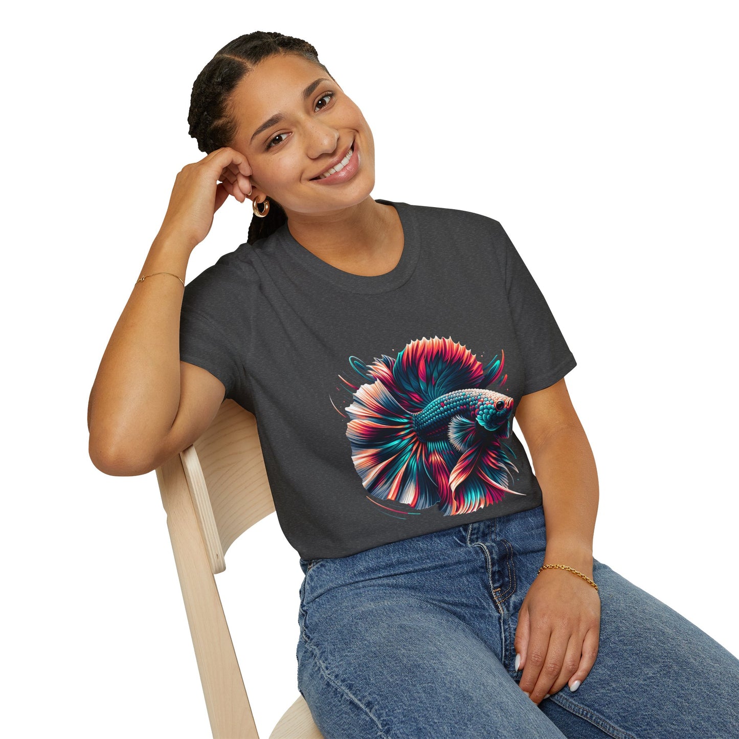 Colorful Betta Fish Graphic Unisex Softstyle T-Shirt