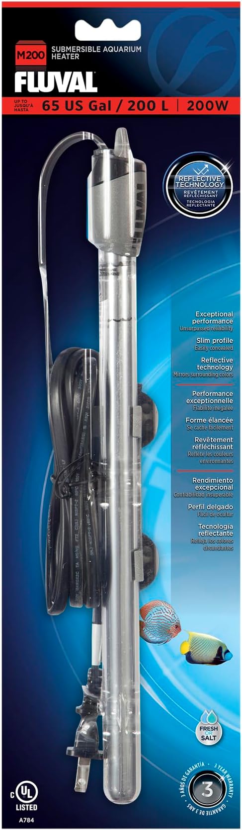 Fluval Submersible Heater M200 (200W up to 65 gallon)