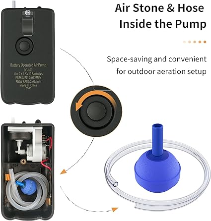 Battery Operated Air Pump w/ Air Stone and Tubing