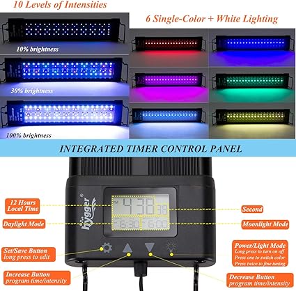 Hygger 957 Full Spectrum Auto On/Off 72W (48"-55")